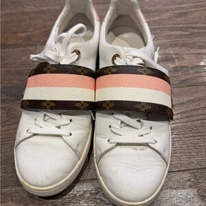 Louis Vuitton White and Pink Sneakers